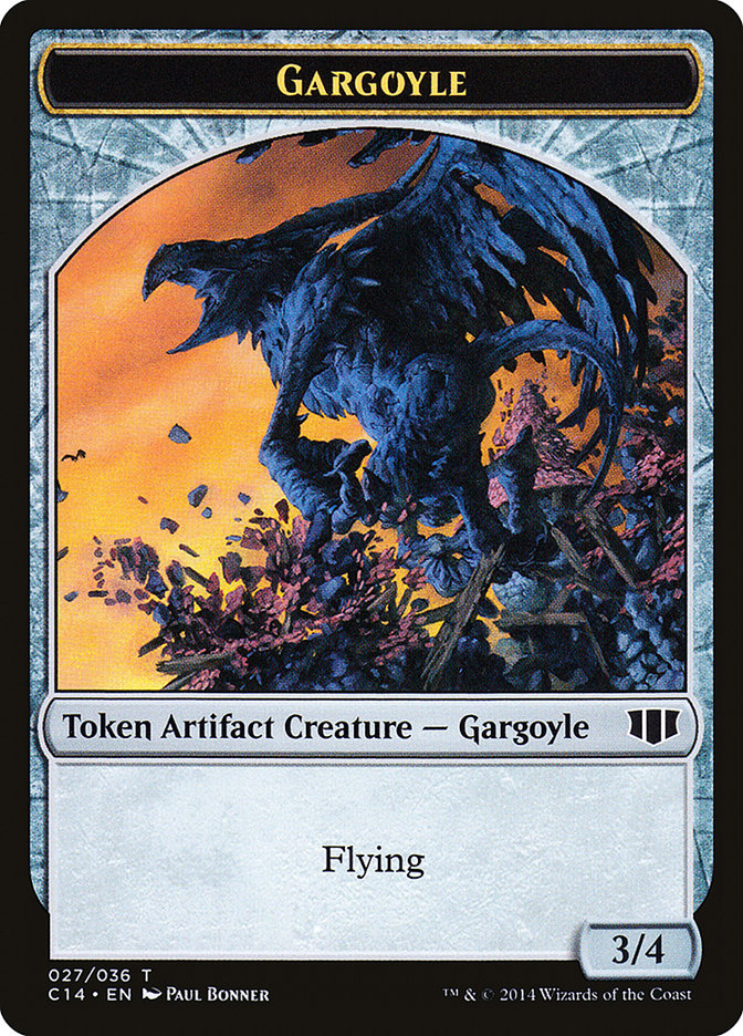 Gargoyle // Elf Warrior Double-sided Token [Commander 2014 Tokens] - Evolution TCG