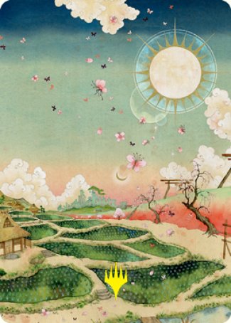 Plains 1 Art Card (Gold-Stamped Signature) [Kamigawa: Neon Dynasty Art Series] - Evolution TCG
