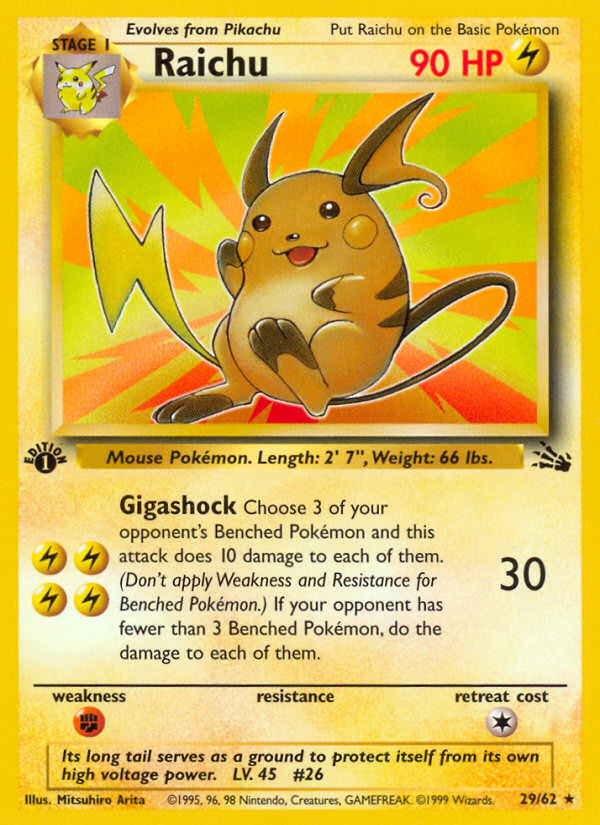 Raichu (29/62) [Fossil 1st Edition] - Evolution TCG