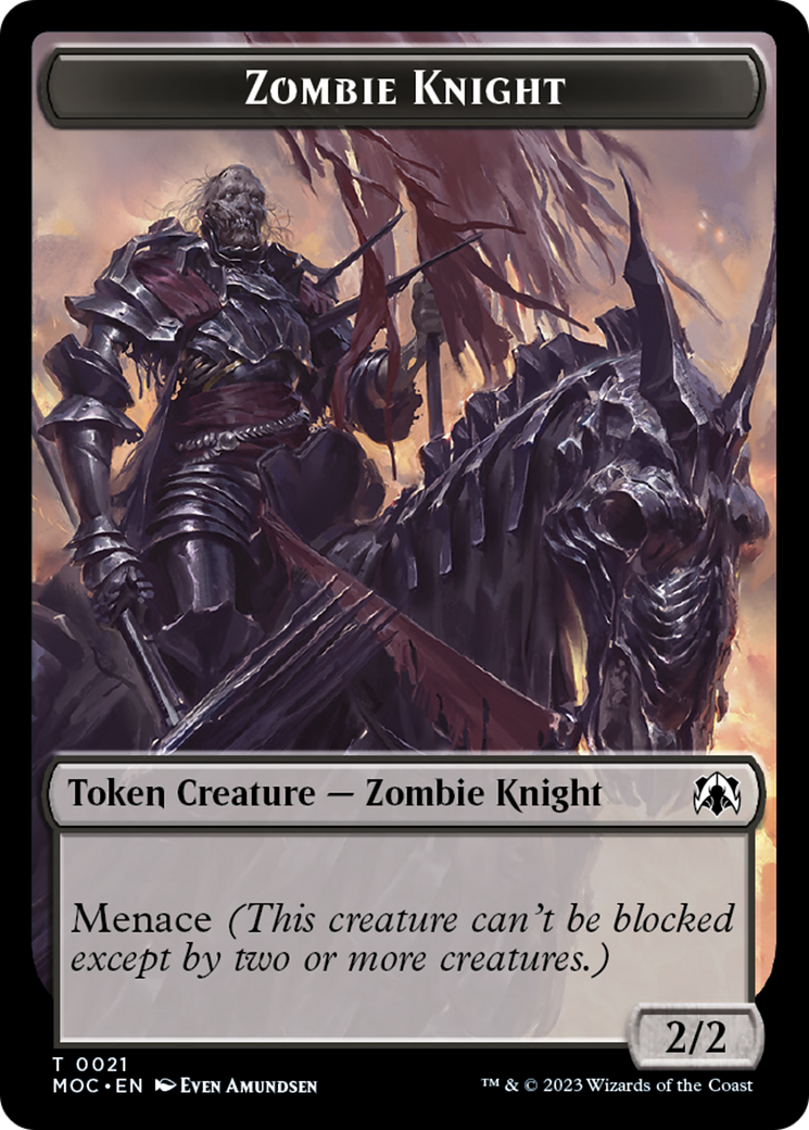 Zombie Knight // Human (6) Double-Sided Token [March of the Machine Commander Tokens] - Evolution TCG