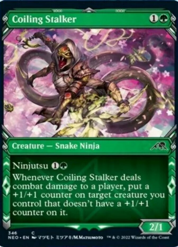 Coiling Stalker (Showcase Ninja) [Kamigawa: Neon Dynasty] - Evolution TCG