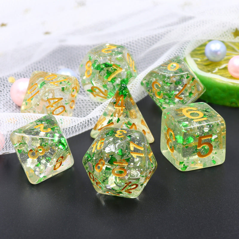 A&H Dice: Metallic Emerald - Poly 7 Die Set - Evolution TCG