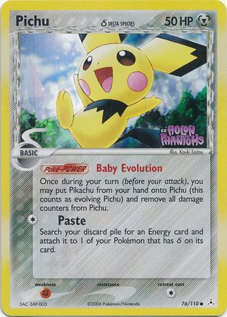 Pichu (76/110) (Delta Species) (Stamped) [EX: Holon Phantoms] - Evolution TCG