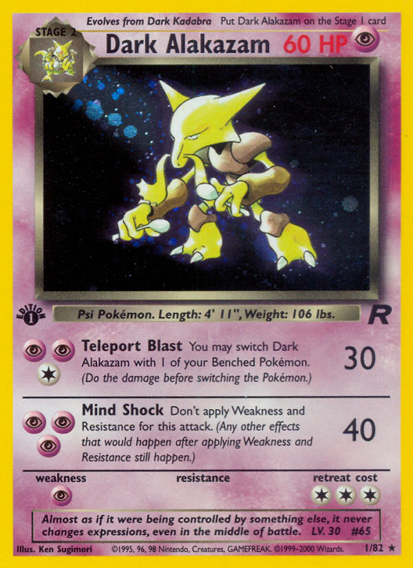 Dark Alakazam (1/82) [Team Rocket 1st Edition] - Evolution TCG