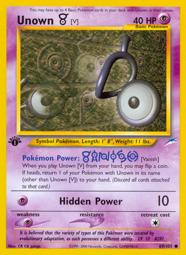 Unown [V] (89/105) [Neo Destiny 1st Edition] - Evolution TCG
