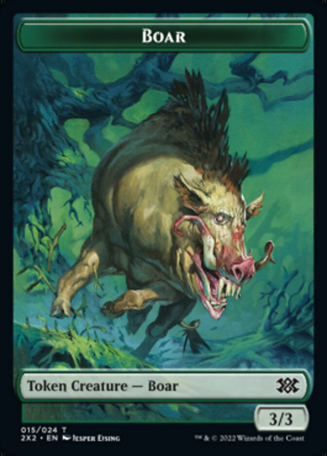 Boar // Knight Double-sided Token [Double Masters 2022 Tokens] - Evolution TCG