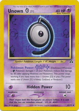 Unown [D] (47/75) [Neo Discovery Unlimited] - Evolution TCG