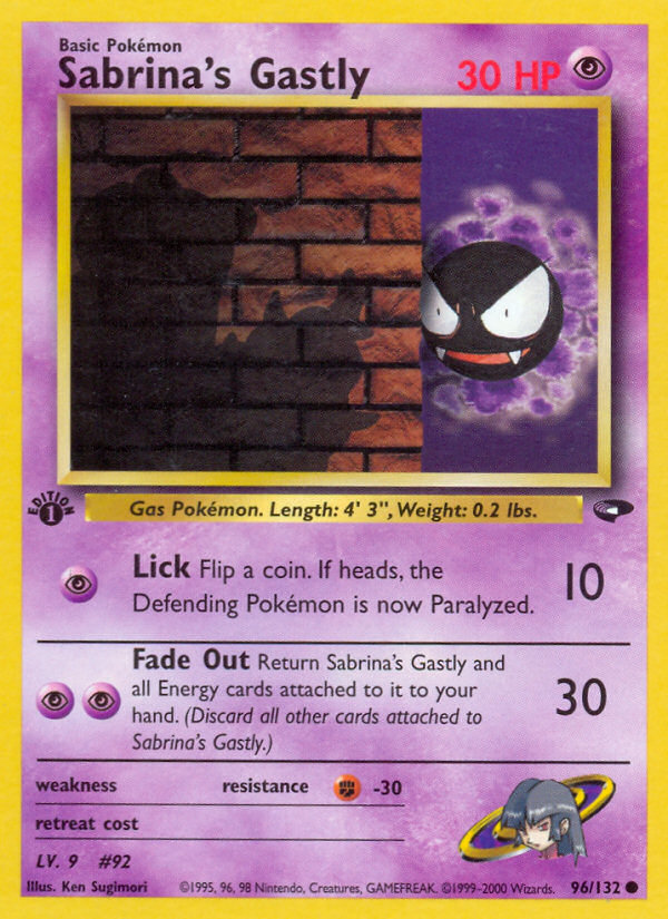 Sabrina's Gastly (96/132) [Gym Challenge 1st Edition] - Evolution TCG