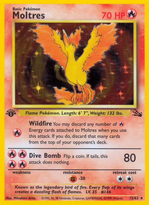 Moltres (12/62) [Fossil 1st Edition] - Evolution TCG