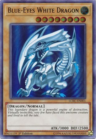 Blue-Eyes White Dragon (Version 2) [LCKC-EN001] Ultra Rare - Evolution TCG