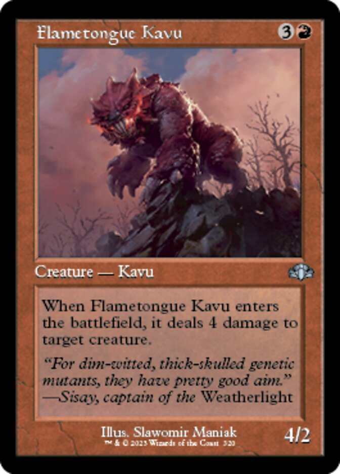 Flametongue Kavu (Retro) [Dominaria Remastered] - Evolution TCG