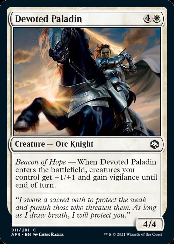 Devoted Paladin [Dungeons & Dragons: Adventures in the Forgotten Realms] - Evolution TCG