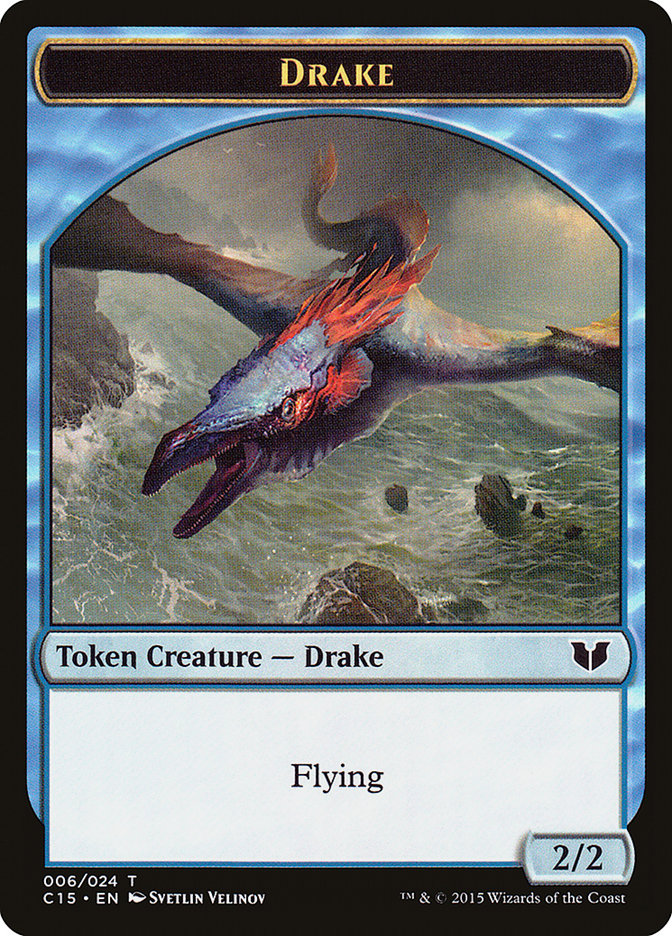 Drake // Elemental (020) Double-Sided Token [Commander 2015 Tokens] - Evolution TCG