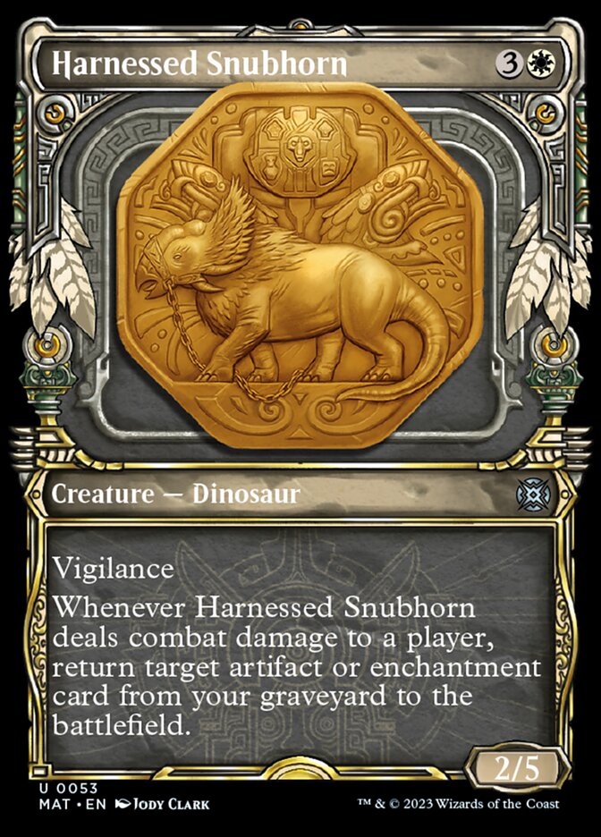 Harnessed Snubhorn (Showcase) [March of the Machine: The Aftermath] - Evolution TCG