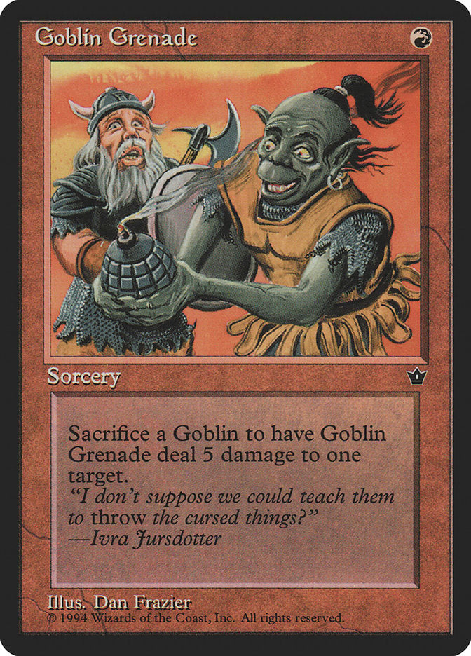 Goblin Grenade (Dan Frazier) [Fallen Empires] - Evolution TCG