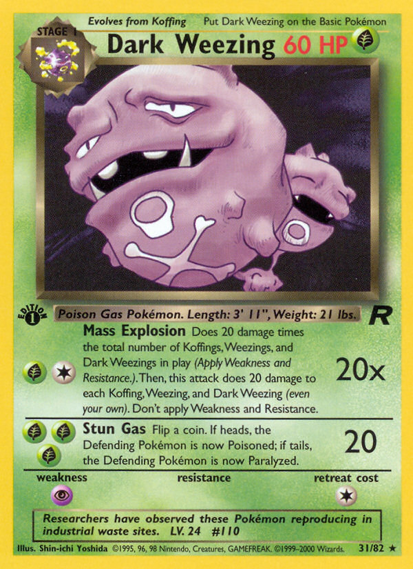 Dark Weezing (31/82) [Team Rocket 1st Edition] - Evolution TCG