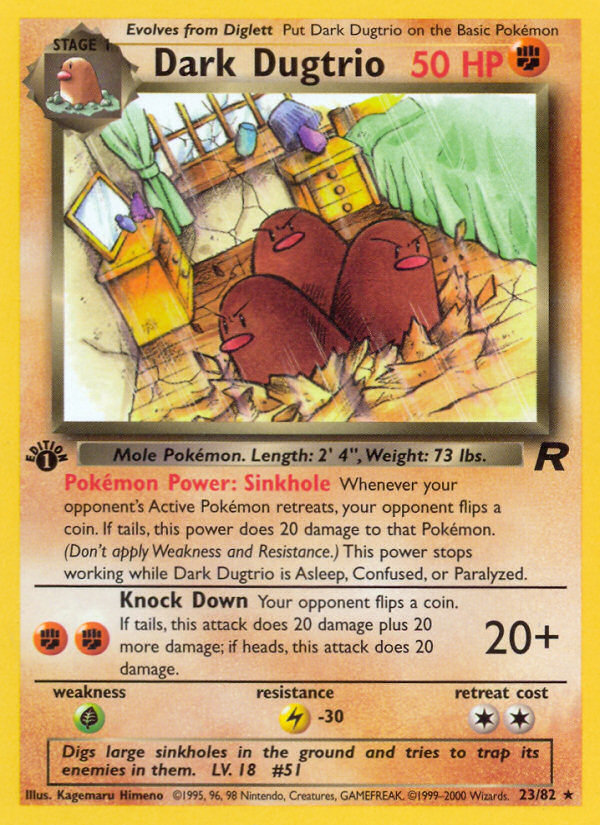 Dark Dugtrio (23/82) [Team Rocket 1st Edition] - Evolution TCG