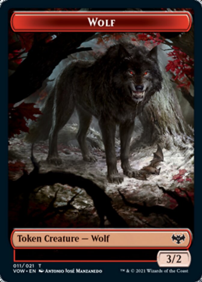 Wolf Token (011) [Innistrad: Crimson Vow Tokens] - Evolution TCG