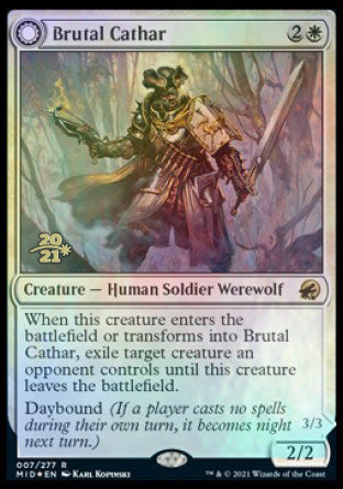 Brutal Cathar // Moonrage Brute [Innistrad: Midnight Hunt Prerelease Promos] - Evolution TCG