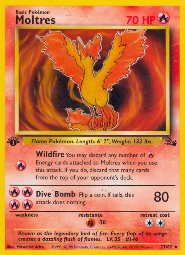 Moltres (27/62) [Fossil 1st Edition]