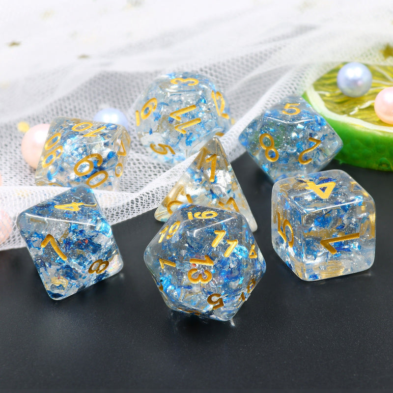 A&H Dice: Metallic Sapphire - Poly 7 Die Set - Evolution TCG