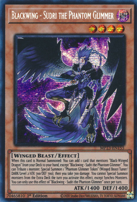 Blackwing - Sudri the Phantom Glimmer [MP23-EN155] Prismatic Secret Rare - Evolution TCG