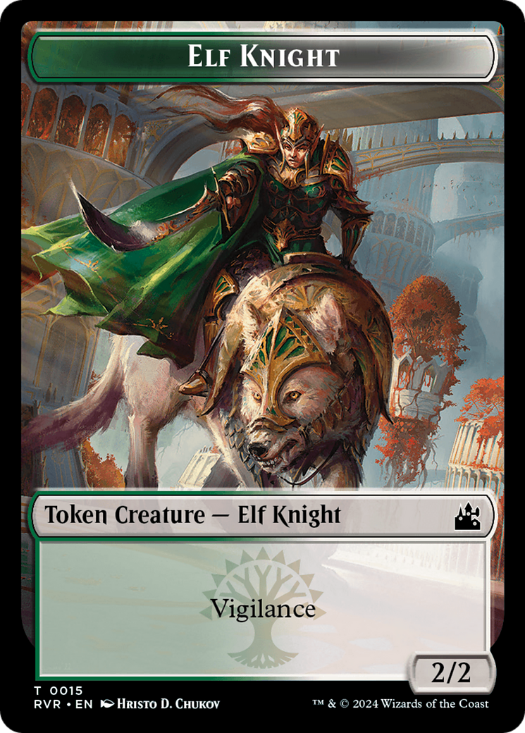 Elf Knight // Voja Double-Sided Token [Ravnica Remastered Tokens] - Evolution TCG