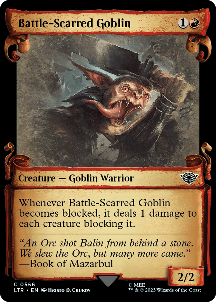 Battle-Scarred Goblin [The Lord of the Rings: Tales of Middle-Earth Showcase Scrolls] - Evolution TCG