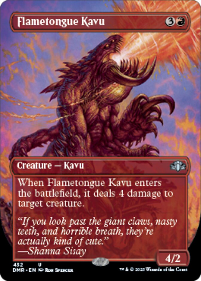 Flametongue Kavu (Borderless Alternate Art) [Dominaria Remastered] - Evolution TCG