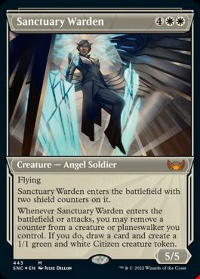 Sanctuary Warden (Showcase Art Deco Foil Etched) [Streets of New Capenna] - Evolution TCG