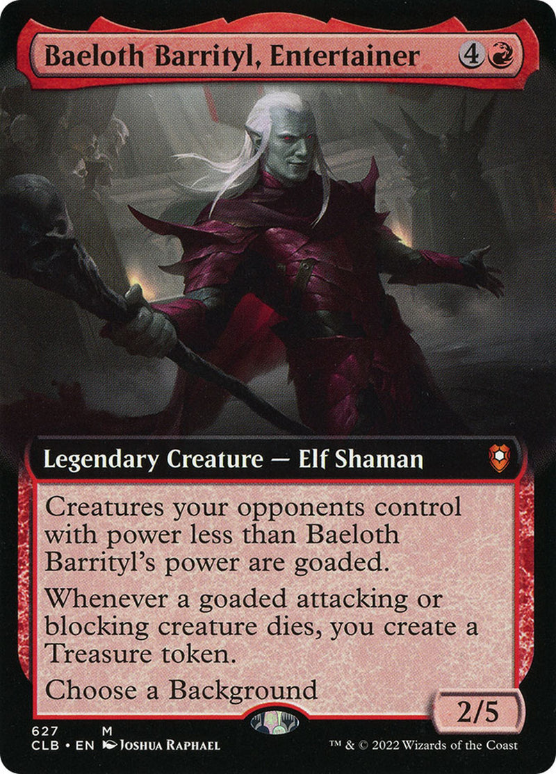 Baeloth Barrityl, Entertainer (Extended Art) [Commander Legends: Battle for Baldur's Gate] - Evolution TCG