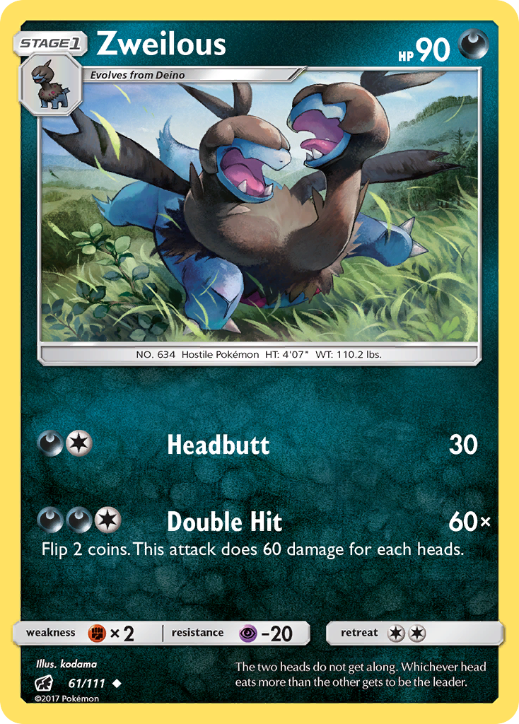 Zweilous (61/111) [Sun & Moon: Crimson Invasion] - Evolution TCG