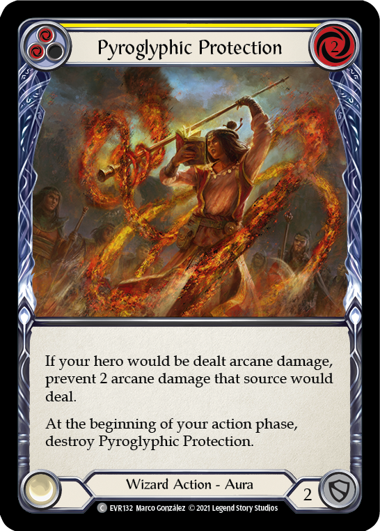 Pyroglyphic Protection (Yellow) [EVR132] (Everfest)  1st Edition Rainbow Foil - Evolution TCG