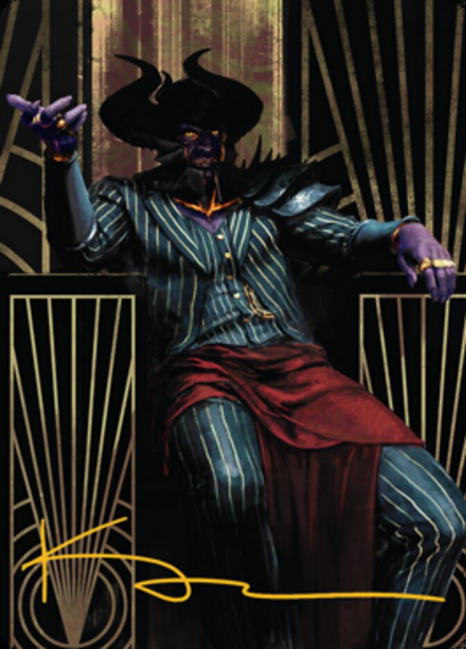 Ob Nixilis, the Adversary 2 Art Card (Gold-Stamped Signature) [Streets of New Capenna Art Series] - Evolution TCG