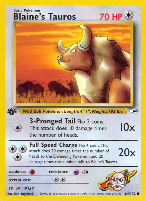 Blaine's Tauros (64/132) [Gym Heroes 1st Edition] - Evolution TCG