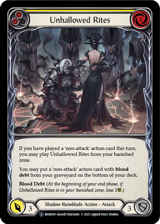 Unhallowed Rites (Yellow) [U-MON160] (Monarch Unlimited)  Unlimited Normal - Evolution TCG