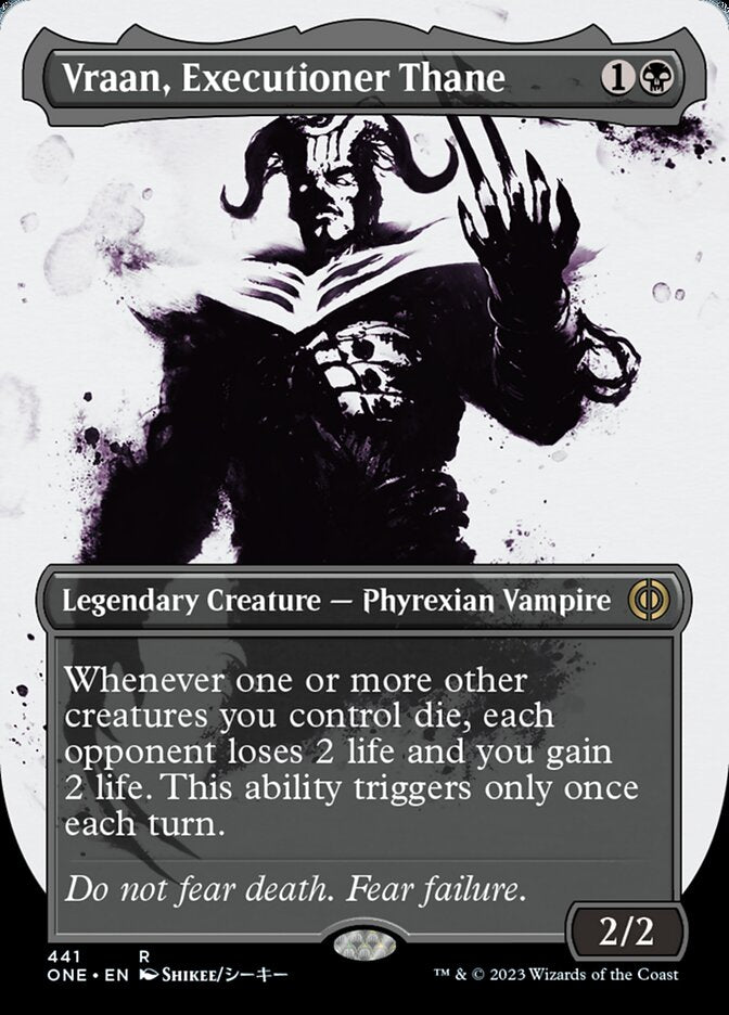 Vraan, Executioner Thane (Borderless Ichor Step-and-Compleat Foil) [Phyrexia: All Will Be One] - Evolution TCG