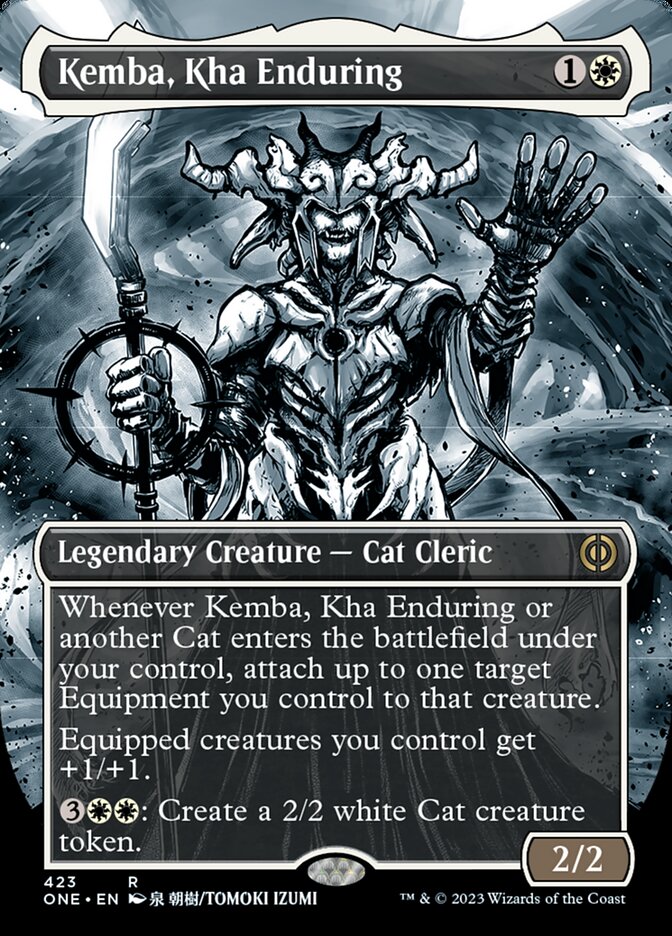 Kemba, Kha Enduring (Borderless Manga Step-and-Compleat Foil) [Phyrexia: All Will Be One] - Evolution TCG