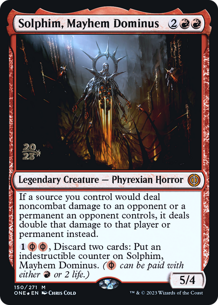 Solphim, Mayhem Dominus [Phyrexia: All Will Be One Prerelease Promos] - Evolution TCG