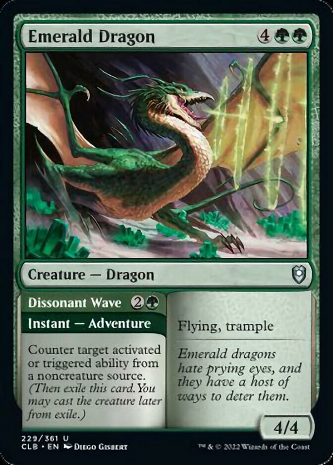 Emerald Dragon // Dissonant Wave [Commander Legends: Battle for Baldur's Gate] - Evolution TCG