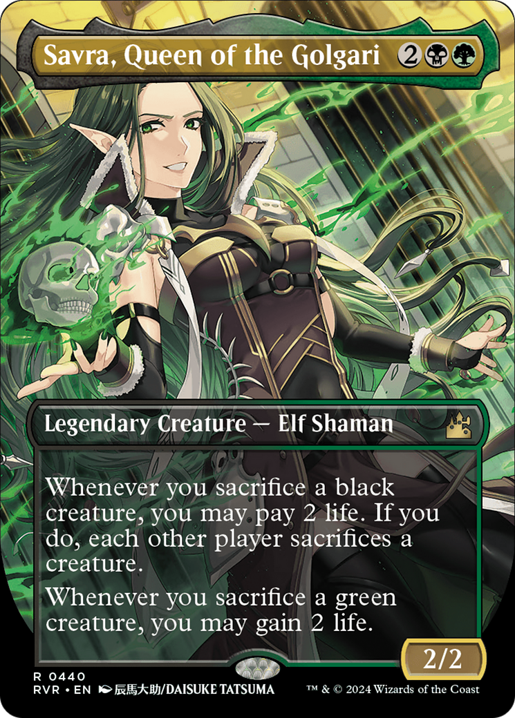 Savra, Queen of the Golgari (Anime Borderless) [Ravnica Remastered] - Evolution TCG