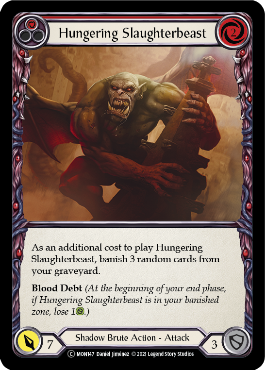 Hungering Slaughterbeast (Red) [U-MON147] (Monarch Unlimited)  Unlimited Normal - Evolution TCG
