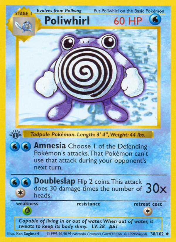 Poliwhirl (38/102) (Shadowless) [Base Set 1st Edition] - Evolution TCG