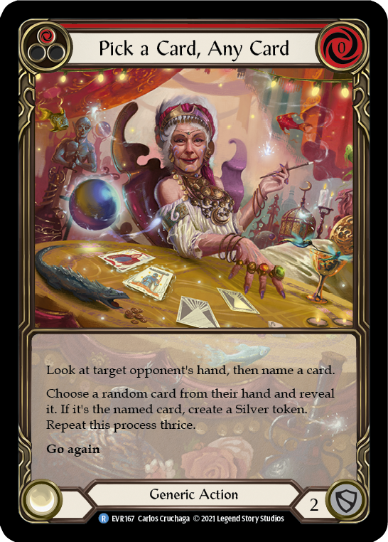 Pick a Card, Any Card (Red) [EVR167] (Everfest)  1st Edition Extended Art Rainbow Foil - Evolution TCG