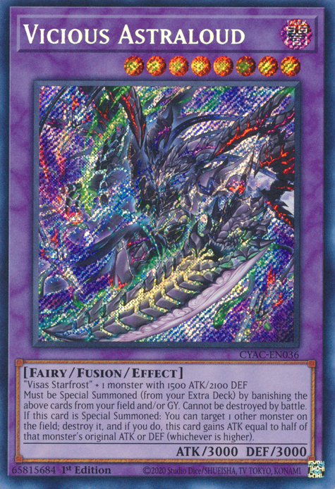 Vicious Astraloud [CYAC-EN036] Secret Rare - Evolution TCG