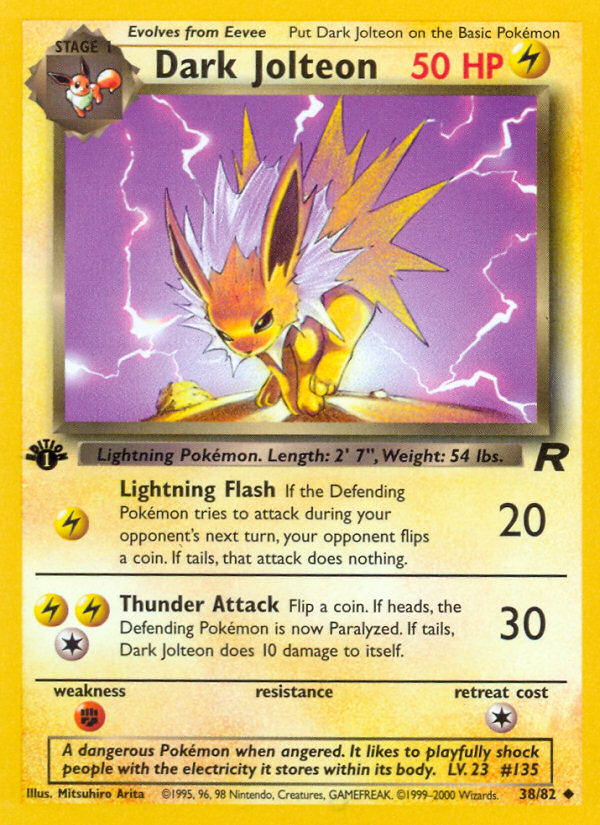 Dark Jolteon (38/82) [Team Rocket 1st Edition] - Evolution TCG