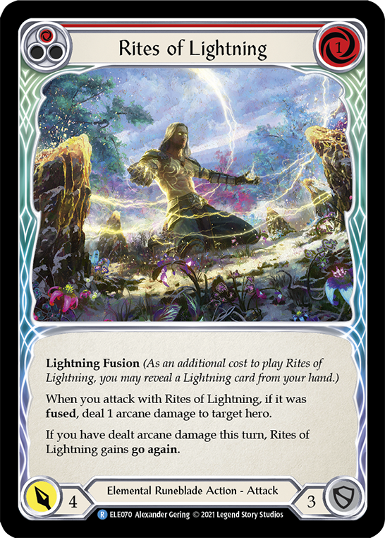 Rites of Lightning (Red) [ELE070] (Tales of Aria)  1st Edition Normal - Evolution TCG