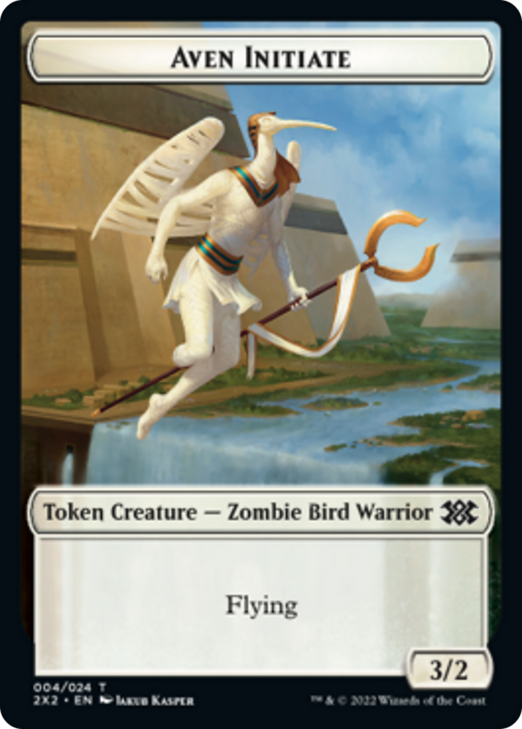 Worm // Aven Initiate Double-sided Token [Double Masters 2022 Tokens] - Evolution TCG