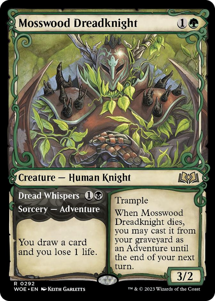 Mosswood Dreadknight // Dread Whispers (Showcase) [Wilds of Eldraine] - Evolution TCG