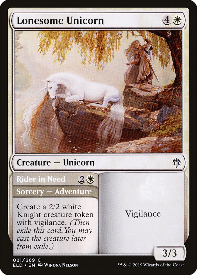 Lonesome Unicorn // Rider in Need [Throne of Eldraine] - Evolution TCG